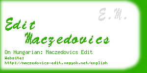 edit maczedovics business card